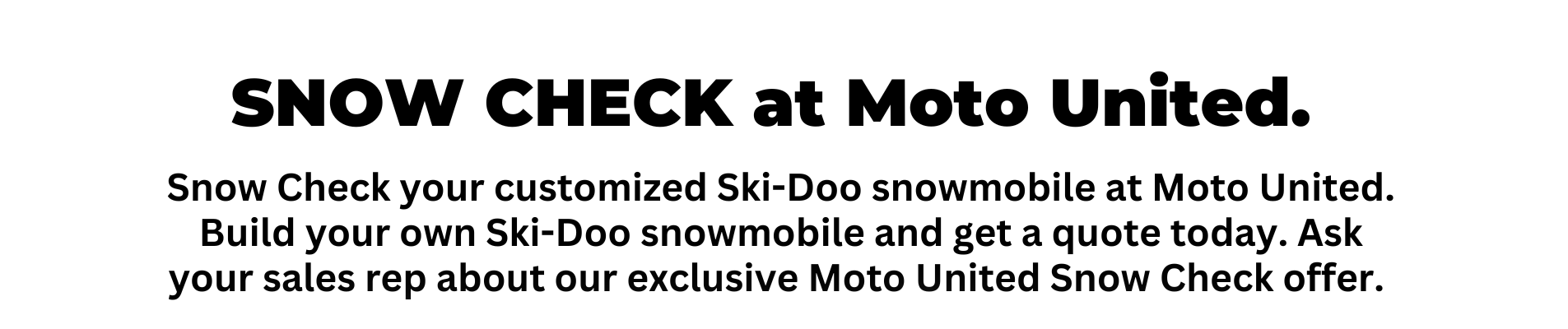 Ski Doosnowcheck | Moto United SV | Draper Utah